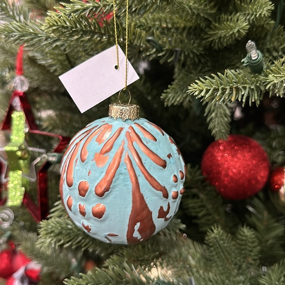 Lenox Turquoise Glass Ornament Ball Set - Picture 3 of 5